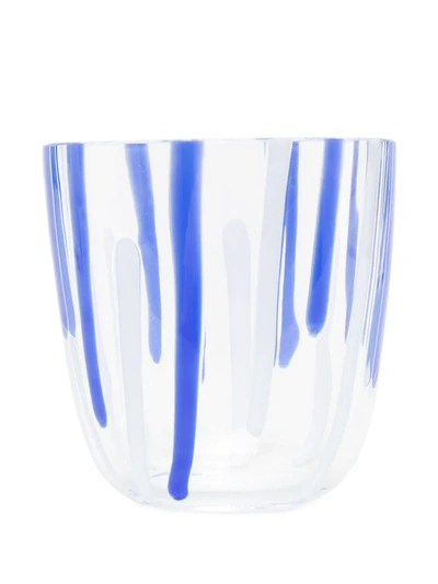 Carlo Moretti Abstract Stripe Pattern Glass In White