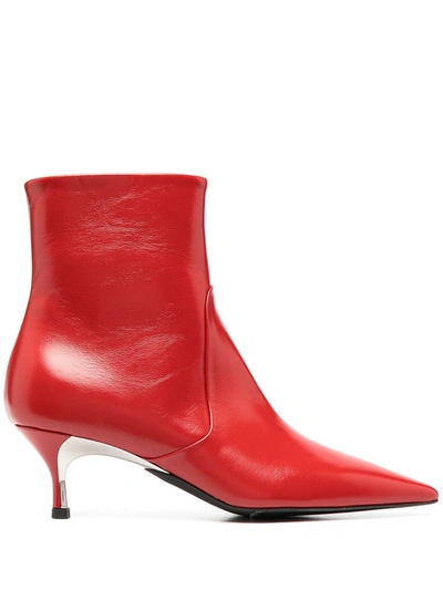 Shop Furla Kitten-heel Ankle Boots In Red