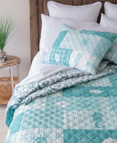 Shop American Heritage Textiles Seahorse Grid Quilt Collection, King