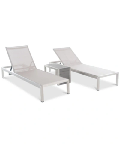 Shop Noble House Greyson Outdoor 3-pc. Chaise Lounge & C-shaped Table Set