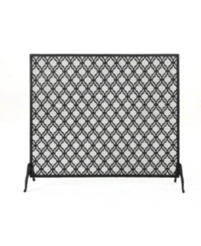 Shop Noble House Ellias Single Panel Black Iron Fire Screen