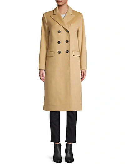 Shop Jane Post Wool Double-breasted Coat In Camel