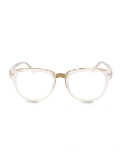 Shop Linda Farrow 54mm Square Optical Glasses In Candy Floss