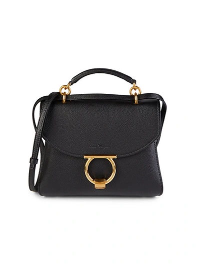 Shop Ferragamo Leather Crossbody Bag In Black