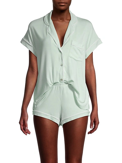 Shop Ugg 2-piece Shorty Pajama Set In Green