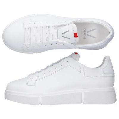 Shop V Design Low-top Sneakers Wsr01 Calfskin In White