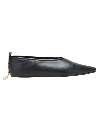 Shop Stella Mccartney Faux Leather Ballerina In Black