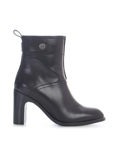 Shop See By Chloé Liz Ankle Boots W/belt In Nero