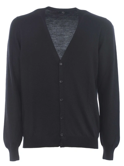 Shop Fay Cardigan In Shaved Wool In Nero