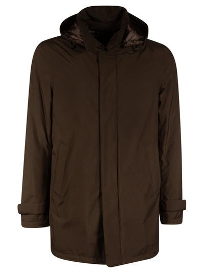 Shop Herno Hooded Parka In Brown