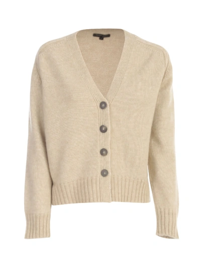 Shop Antonelli Short Cardigan 2 Slits In Beige