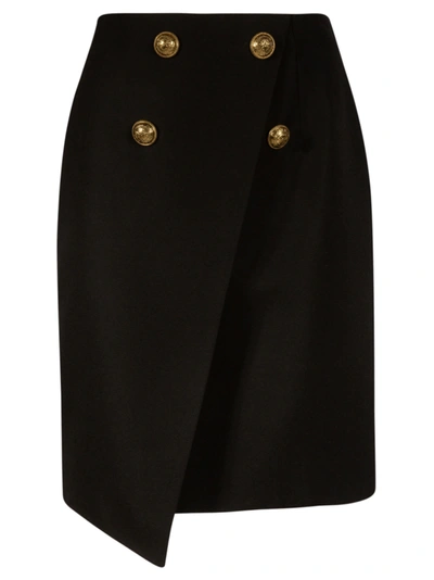 Shop Balmain Back Zip Skirt In Black