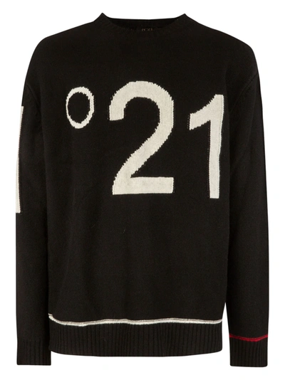 Shop N°21 Side Logo Knit Sweater In Black