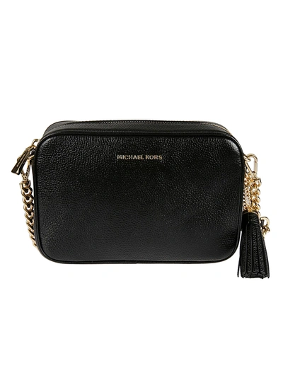 Shop Michael Kors Tassel Applique Zip-around Camera Bag In Black