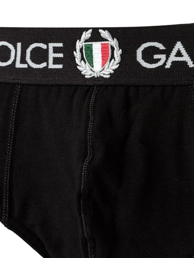 Shop Dolce & Gabbana Logo Embroidered Briefs In Black