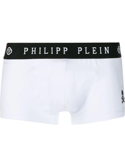 Shop Philipp Plein Logo-waistband Boxers In White