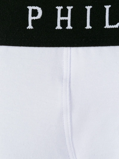 Shop Philipp Plein Logo-waistband Boxers In White