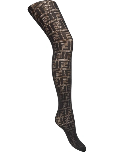 Shop Fendi Ff Motif Tights In Black