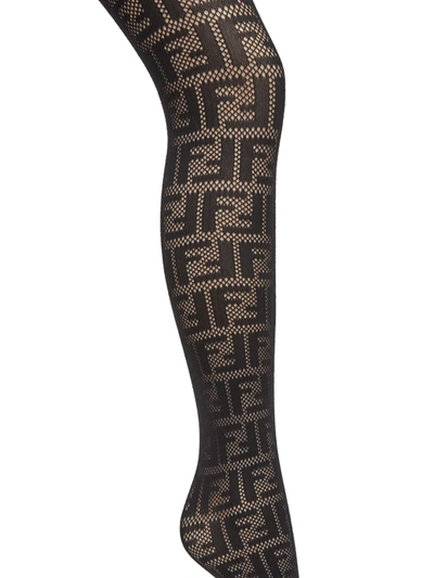 Shop Fendi Ff Motif Tights In Black