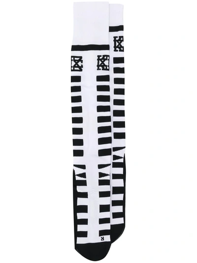 Shop Ktz Long Colour-block Socks In White