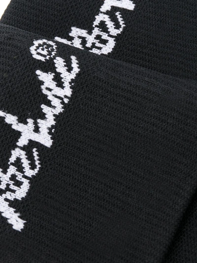Shop Ktz Long Logo Knit Socks In Black