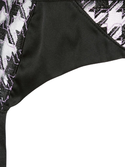 Shop Fleur Du Mal Houndstooth Embroidered Garter-belt In Black