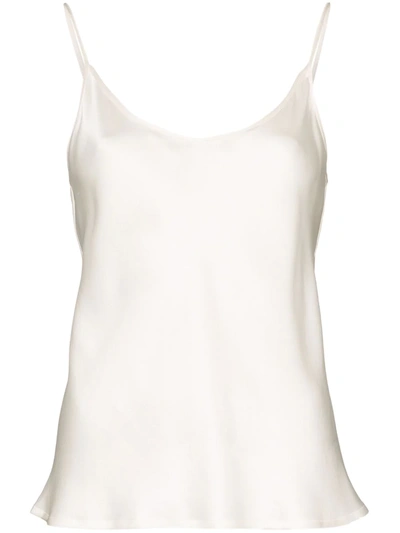 Shop La Perla Silk-satin Camisole In White