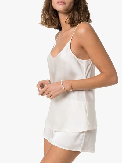 Shop La Perla Silk-satin Camisole In White