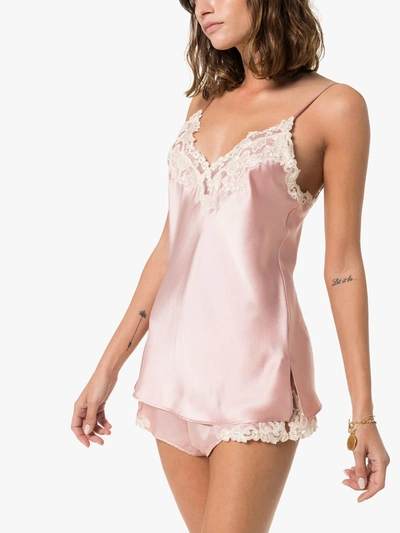 Shop La Perla Maison Silk-blend Camisole In Pink