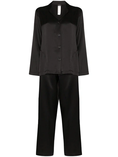Shop La Perla Silk Pyjama Set In Black