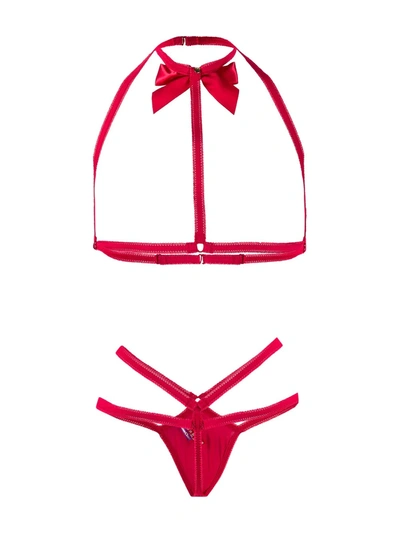 Maison Close Le Petit Secret Harness Set In Red
