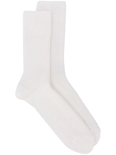 Shop Versace Knitted Socks In White