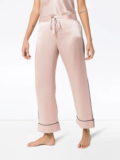 Shop Olivia Von Halle Coco Two-piece Pyjama Set  In Pink