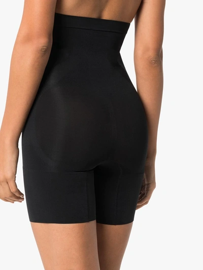 Shop Spanx Oncore High-waisted Mid-thigh Shorts In Black