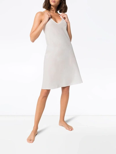 Shop Pour Les Femmes Knee-length Slip Nightdress In White