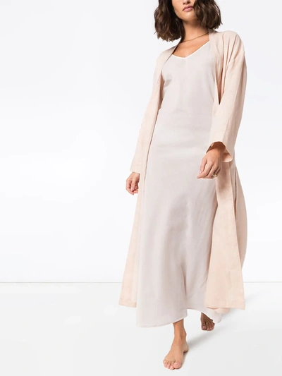 Shop Pour Les Femmes Floor-length Slip Nightdress In Pink