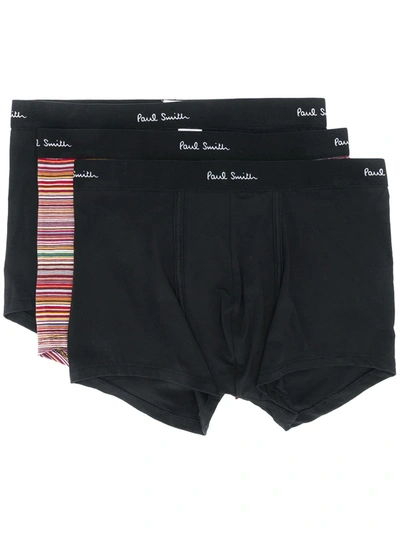 Shop Paul Smith Logo Printed Boxers Three Pack In Black