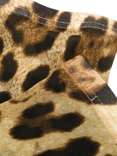 Shop Dolce & Gabbana Leopard Print Socks In Neutrals