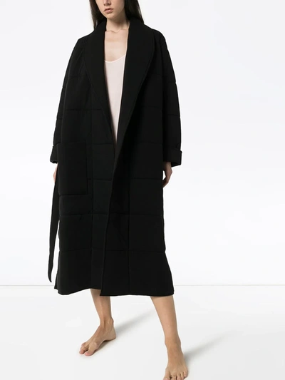 Shop Skin Sierra Quilted Tie-waist Robe In Black