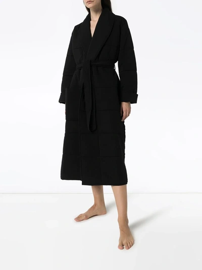 Shop Skin Sierra Quilted Tie-waist Robe In Black