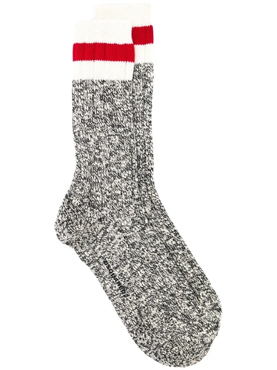 Shop Dsquared2 Striped Detail Socks In Grey