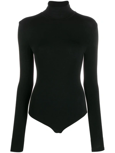 Wolford Colorado Turtleneck String Bodysuit In Nero