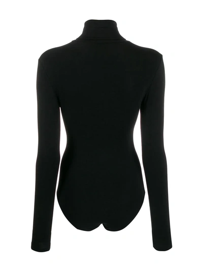Wolford Colorado Cotton-blend Turtleneck Bodysuit In Black
