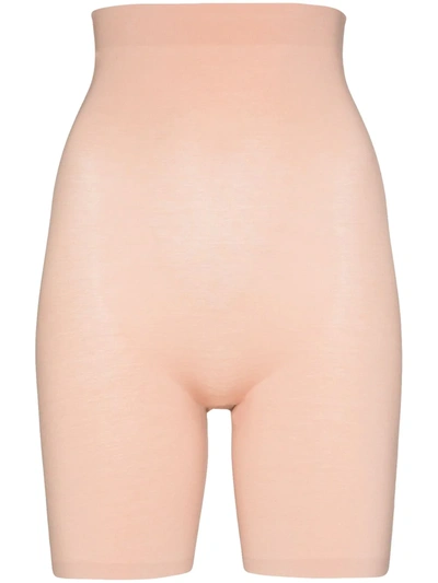 Shop Wolford Contour Control Shorts In Neutrals