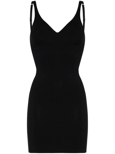 Shop Wolford Shaping Mini Slip Dress In Black