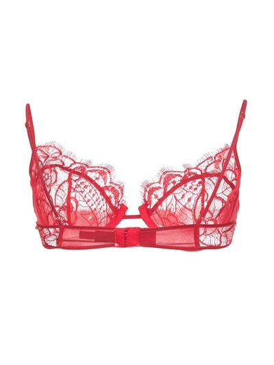 Shop Kiki De Montparnasse Coquette Demi Bra In Red