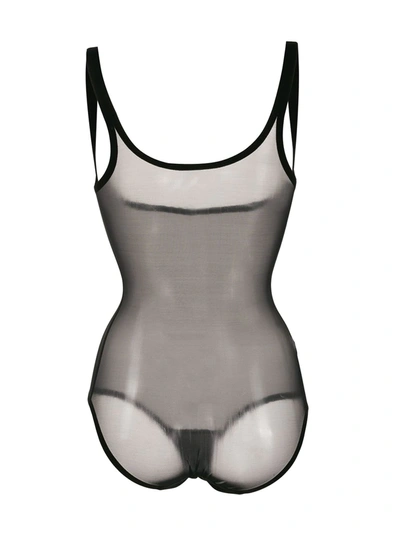 Wolford Mesh Shapewear Bodysuit In Black