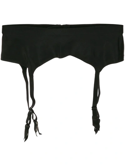 Shop Wolford Satin Stocking Belt In Black