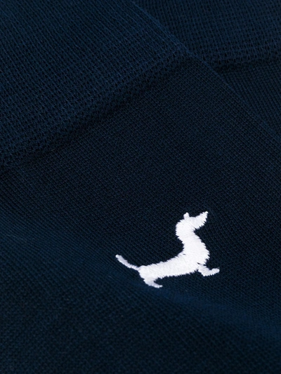 Shop Thom Browne Intarsia-knit Socks In Blue