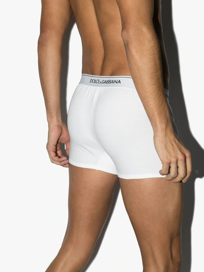 Shop Dolce & Gabbana Logo Waistband Boxer Shorts In White